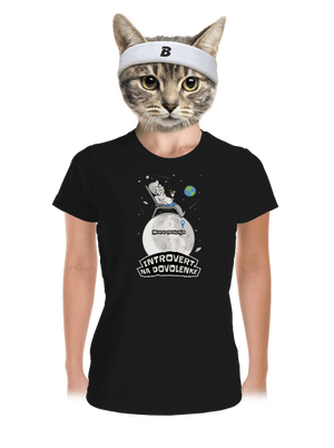 Introvert na dovolenke dámske športové tričko Black
