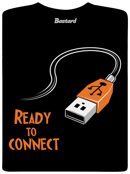 USB pripojenie pánske dlhý rukáv Black