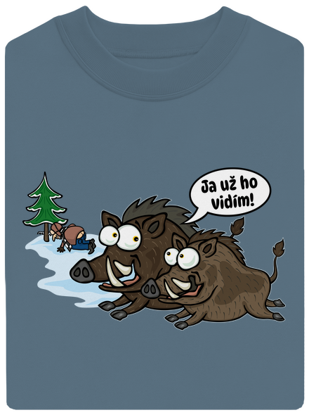 Ja už ho vidím unisex mikina bez kapucne Nordic Blue
