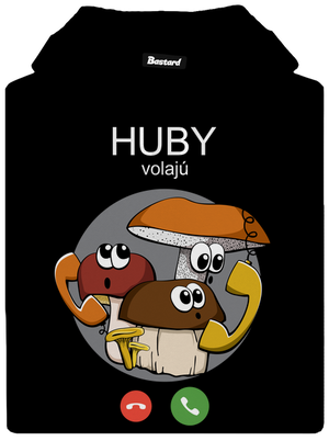 Huby volajú pánska mikina klokanka Black