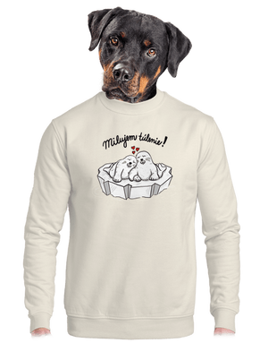 Milujem túlenie unisex mikina bez kapucne Off White