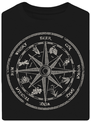 Alkoholický kompas unisex tričko oversized Black