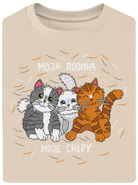 Moja rodina unisex tričko oversized Almond