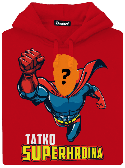 Tatko superhrdina pánska mikina klokanka Red