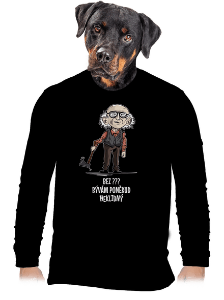 Neklidný - vlastný text pánske dlhý rukáv Black