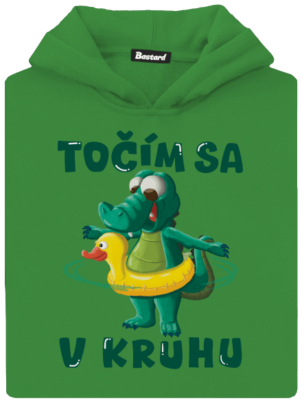 Točím sa v kruhu detská mikina klokanka Kelly Green AWD