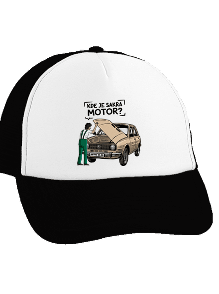 Kde je motor? šiltovka truckerka Black cap