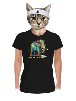 Pixelephant dámske športové tričko Black