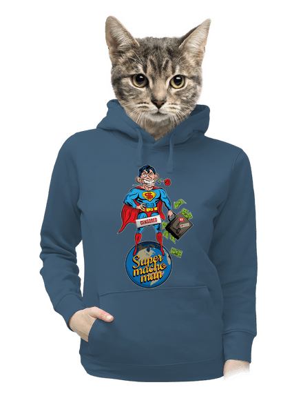 Supermachoman dámska mikina klokanka Denim