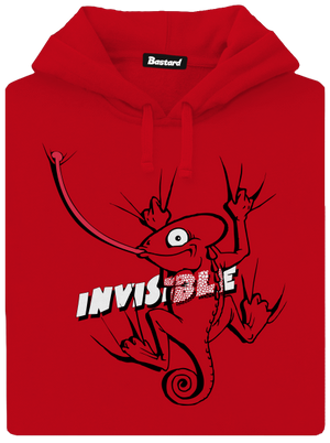 Invisible chameleon pánska mikina klokanka Red