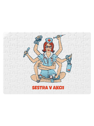 Sestra v akcii puzzle White