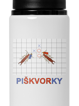 Škvorí piškvorky flaša na vodu White