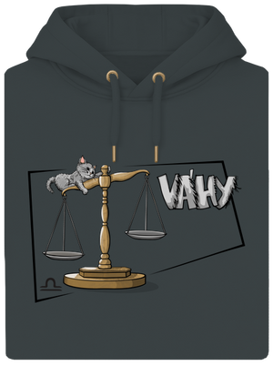 Mačací horoskop: Váhy unisex mikina premium Charcoal