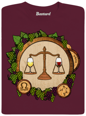 Vínny horoskop: Váha pánske tričko Burgundy