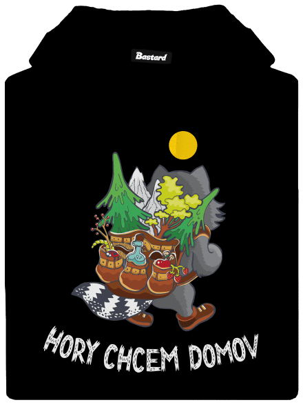 Hory chcem domov pánska mikina klokanka Black