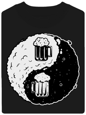 Jin Jang pivo unisex mikina bez kapucne Black