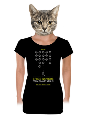Space Invaders dámske tričko s lemom Black