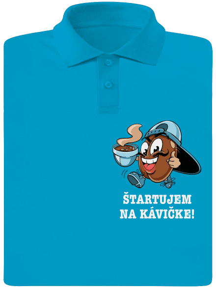 Štartujem na kávičke pánska polokošeľa Blue Atol