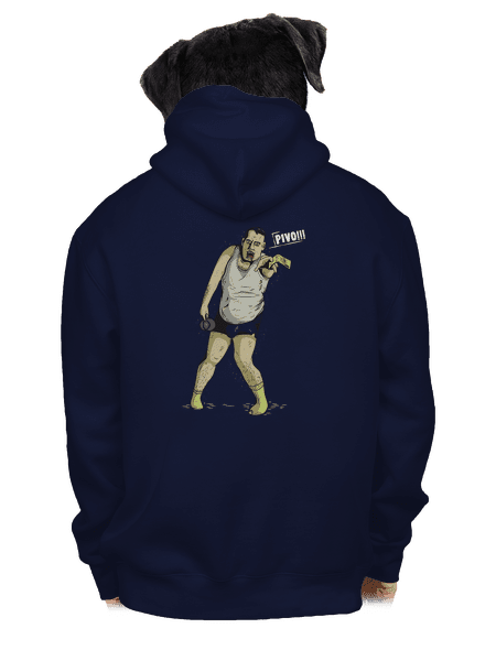 Beer zombie pánska mikina na zips Navy