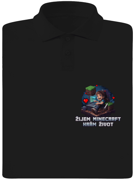 Žijem Minecraft pánska polokošeľa Black