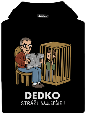 Dedko stráži najlepšie detská mikina klokanka Black