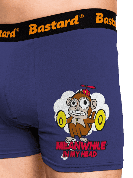 Monkey in my head boxerky Blue Navy