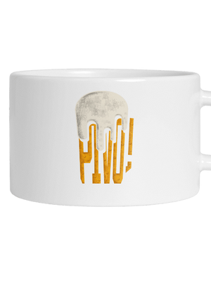 Nápis Pivo hrnček makronka White