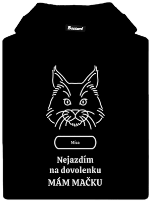 Nemôžem, mám mačku pánska mikina klokanka Black