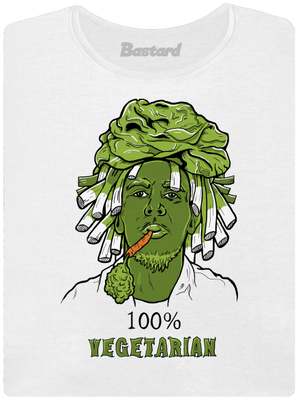 100% vegetarián dámske tričko s lemom White