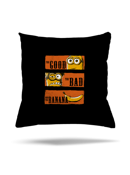 Hodný zlý a banán vankúš Black