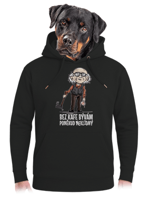 Neklidný bez kafe unisex mikina premium Dark Black