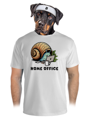 Slimákov home office pánske športové tričko White