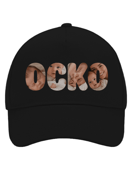 Nápis ocko z vlastných fotiek šiltovka baseballka Black