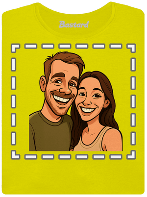 Karikatúra z vlastnej fotky dámske tričko prémium Lemon