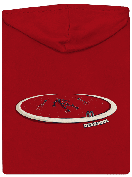 Dead in pool pánska mikina na zips Red