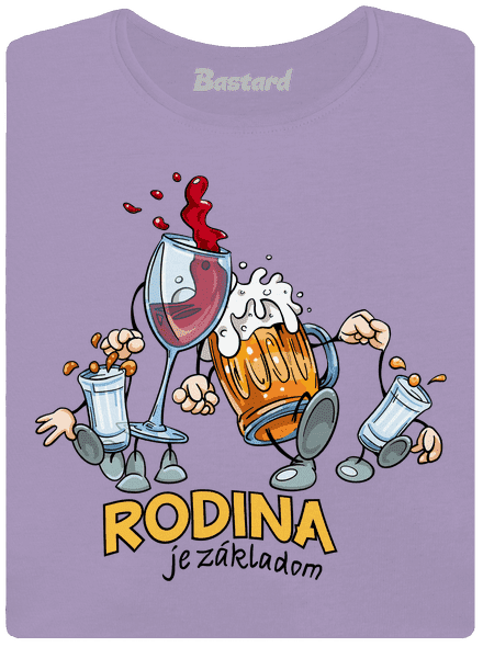 Rodina je základom dámske tričko s lemom Lavender
