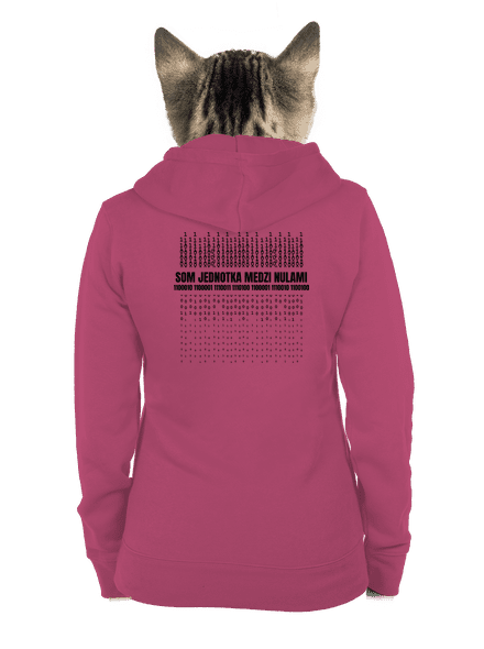 Jednotka medzi nulami dámska mikina na zips Magenta