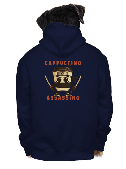 Cappuccino Assasino – Italian Brainrot pánska mikina na zips Navy