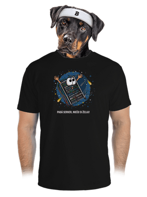 Padá server pánske športové tričko Black