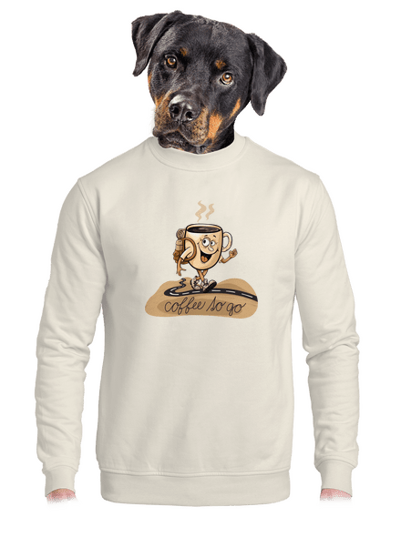 Coffee to go unisex mikina bez kapucne Off White