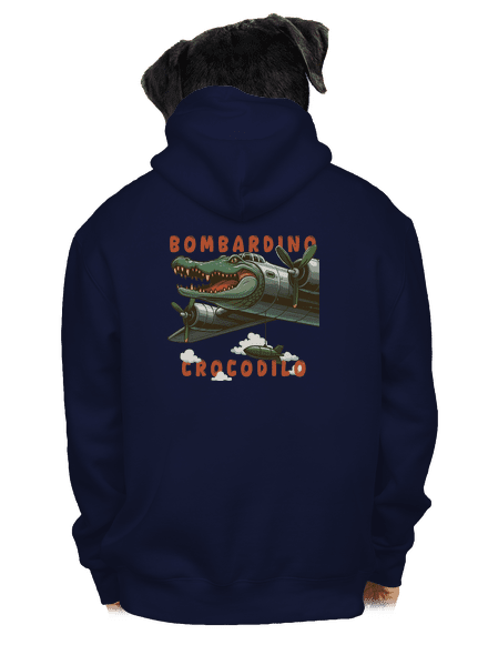 Bombardino Crocodilo – Italian Brainrot pánska mikina na zips Navy