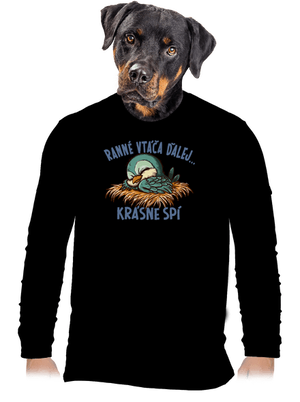 Ranné vtáča spí pánske dlhý rukáv Black