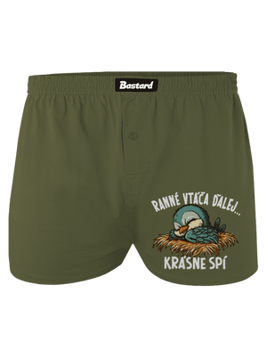 Ranné vtáča spí pánske trenky Khaki