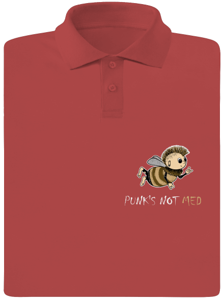 Punks Not Med pánska polokošeľa Burgundy