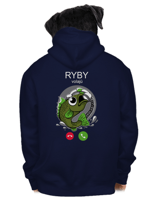 Ryby volají pánska mikina na zips Navy