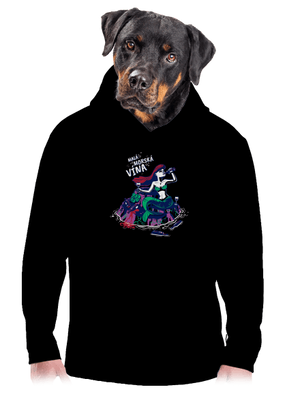 Malá mořská vína pánska mikina klokanka Black