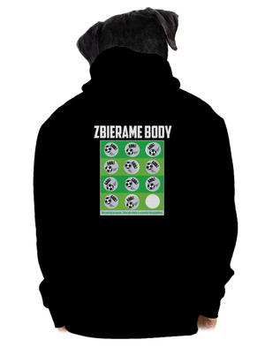 Zbierame body - futbal pánska mikina na zips Black