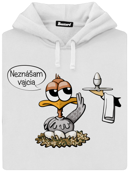 Neznášam vajcia dámska mikina klokanka White
