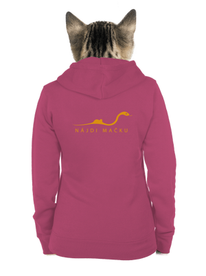 Nájdi mačku dámska mikina na zips Magenta