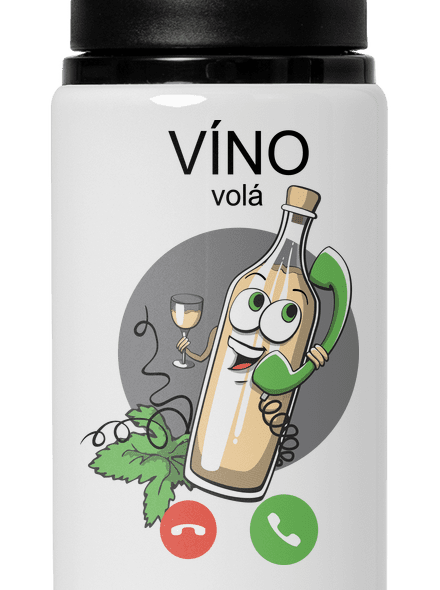 Biele víno volá flaša na vodu White